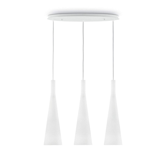Milk sp3 ideal lux lampadario bianco per isola cucina 3 luci