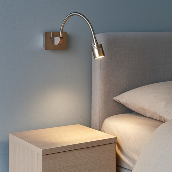 Dynamo ap applique per comodino camera da letto luce orientabile 3w 4000k nickel