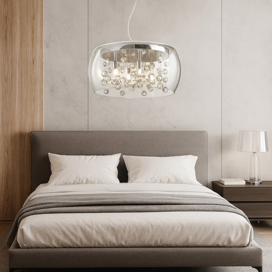 Audi80 sp5 lampadario stanza da letto sfere in vetro ideal lux