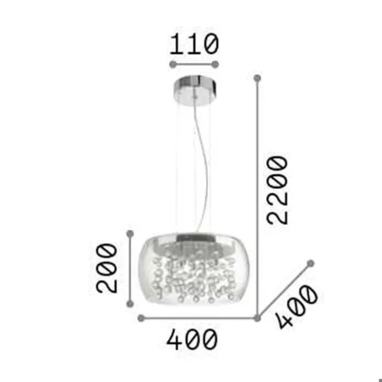 Audi80 sp5 lampadario stanza da letto sfere in vetro ideal lux