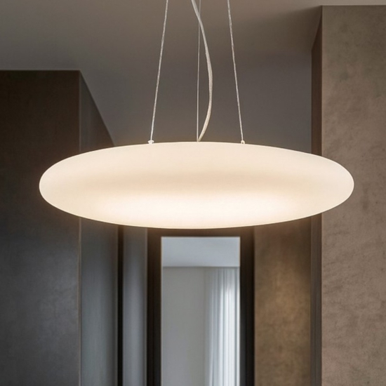 Smarties sp5 d60 lampadario per camera da letto vetro bianco ideal lux