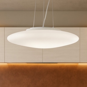 Lampadario smarties sp3 d42 ideal lux per cucina moderna vetro bianco