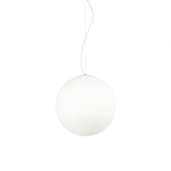 Ideal lux mapa bianco sp1 d40 sospensione sfera in vetro bianco