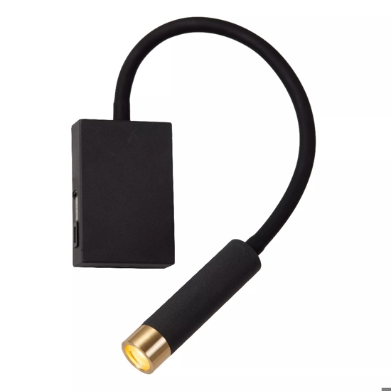 Applique da comodino nero orientabile led dimmerabile con usb