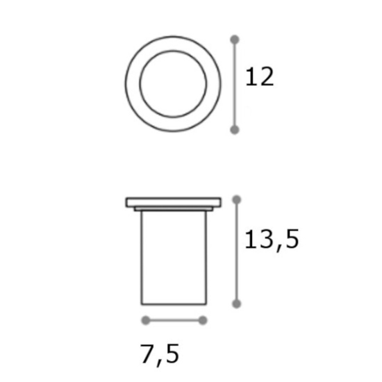 Park pt round small ideal lux faretto da incasso pavimento per esterno ip65