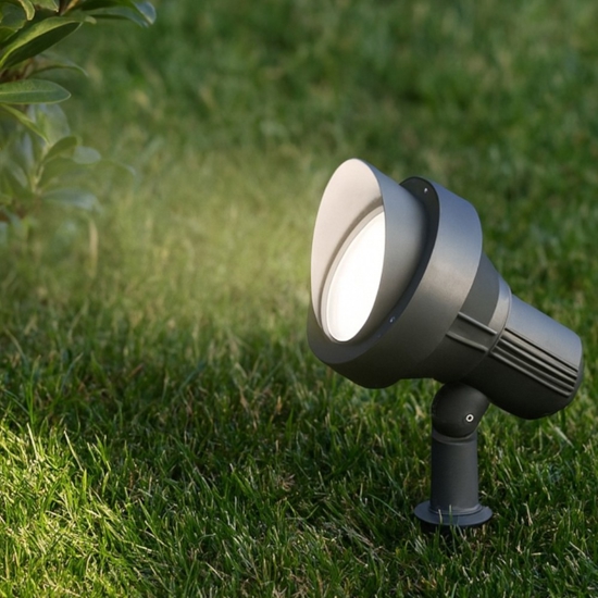 Ideal lux terra pr1 big faretto da terra con picchetto per giardino ip65 antracite