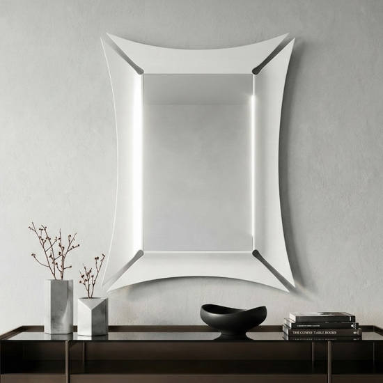 Specchio da parete per ingresso design bianco 70x100