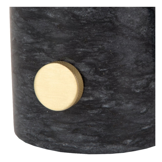 Lampada da tavolo marmo grigio nero sfera in vetro stile contemporaneo