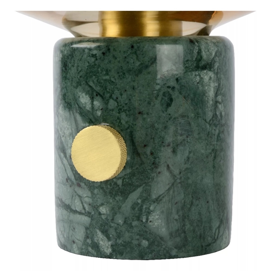 Lampada da tavolo design base di marmo verde sfere di vetro