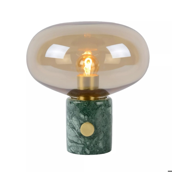 Lampada da tavolo design base di marmo verde sfere di vetro