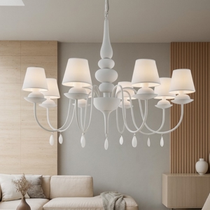 Blanche sp8 lampadario bianco 8 luci goccia ideal lux