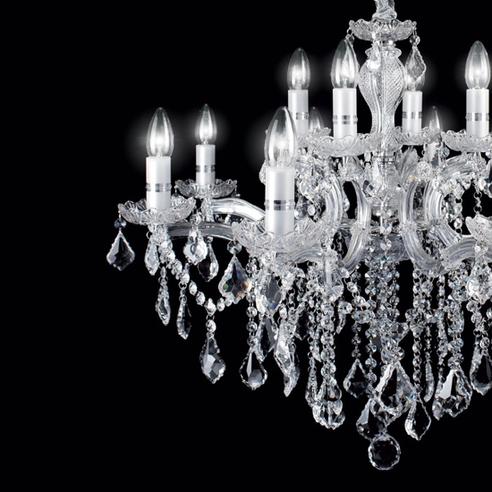 Florian sp12 ideal lux lampadario di cristallo trasparente