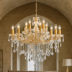 Florian sp12 ideal lux lampadario di cristallo 12 bracci metallo oro