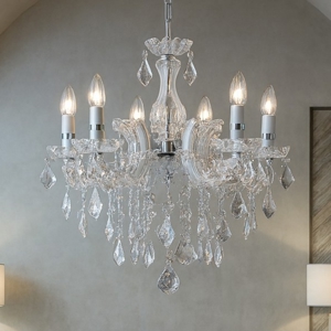 Florian sp6 ideal lux lampadario di cristallo 6 bracci trasparente