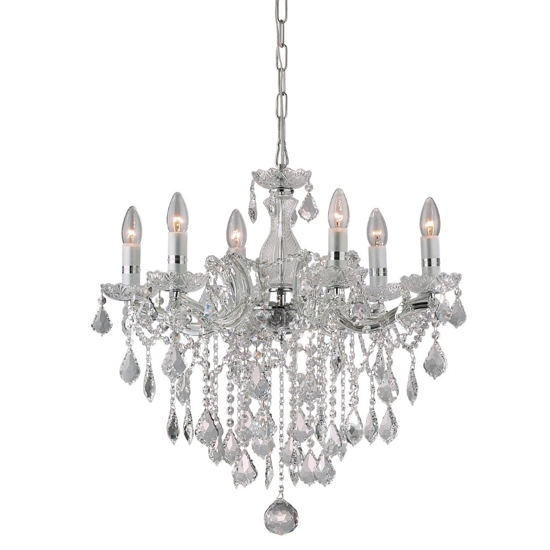 Florian sp6 ideal lux lampadario di cristallo 6 bracci trasparente