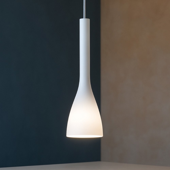 Flut sp1 big ideal lux lampada a sospensione per cucina vetro bianco