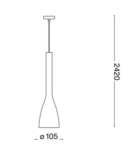 Ideal lux flut sp1 small lampada a sospensione per isola cono vetro bianco