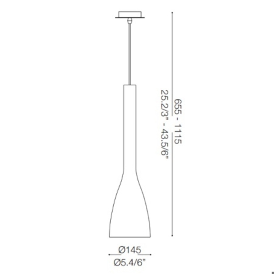 Flut sp1 big ampada a sospensione per penisola vetro nero design ideal lux