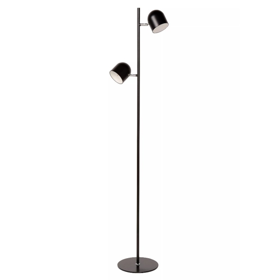 Piantana lampada da terra nera 2x5w luci orientabili led 3000k