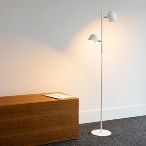 Piantana moderna da lettura bianca 2 ledx5w 3000k orientabili