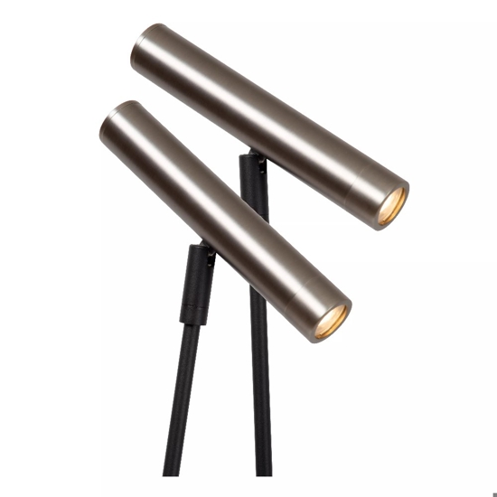 Lampada da terra piantana 2 luci orientabili dimmerabile grigio nero