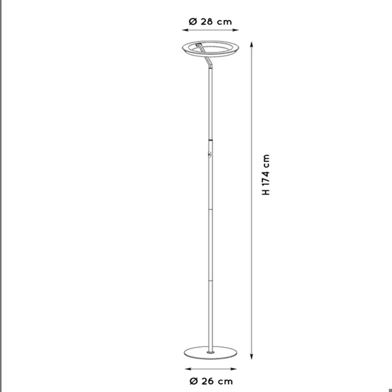 Piantana nera design moderna led 21w 2700k dimmerabile