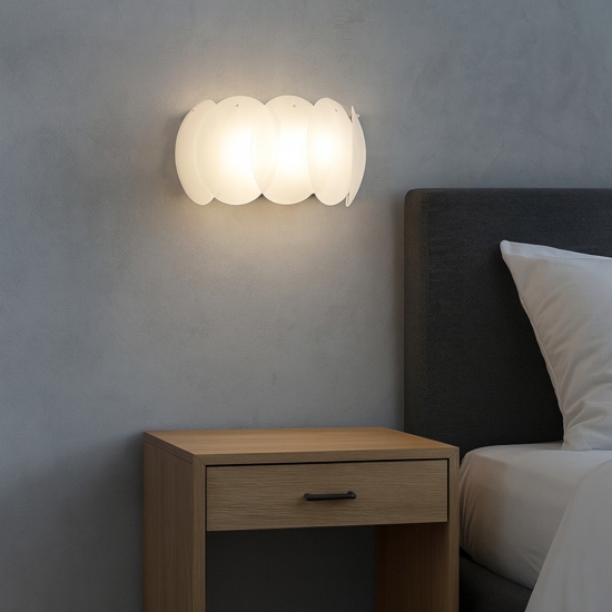 Ovalino ap2 ideal lux applique vetro curva per camera da letto