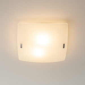 Celine pl2 plafoniera quadrata moderna vetro bianco ideal lux