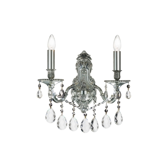 Gioconda ap2 applique per salone argento antico due luci