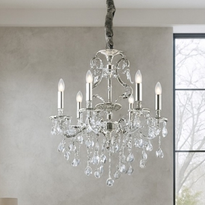 Gioconda sp6 lampadario di cristallo goccia argento 6 luci ideal lux