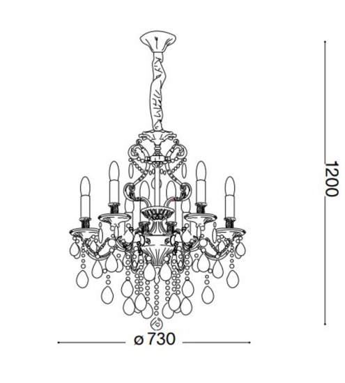 Gioconda sp8 lampadario per salone 8 luci goccia argentato ideal lux