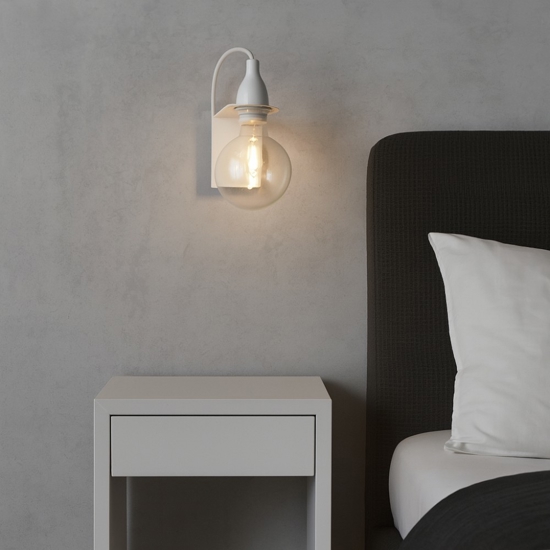 Minimal ap1 applique per comodino camera da letto bianco ideal lux