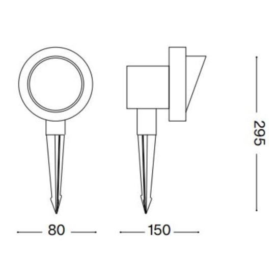 Faretto con picchetto da giardino terra pr1 small ideal lux nero orientabile ip65