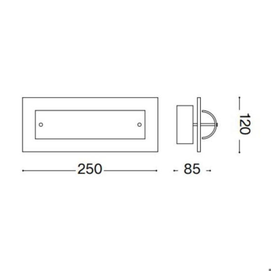 Tudor ap1 applique lampada da parete vetro ideal lux