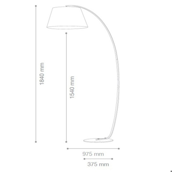 Pagoda pt1 piantana ad arco curva bianca ideal lux