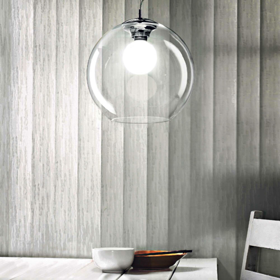 Nemo sp1 d40 ideal lux lampadario sfera in vetro trasparente