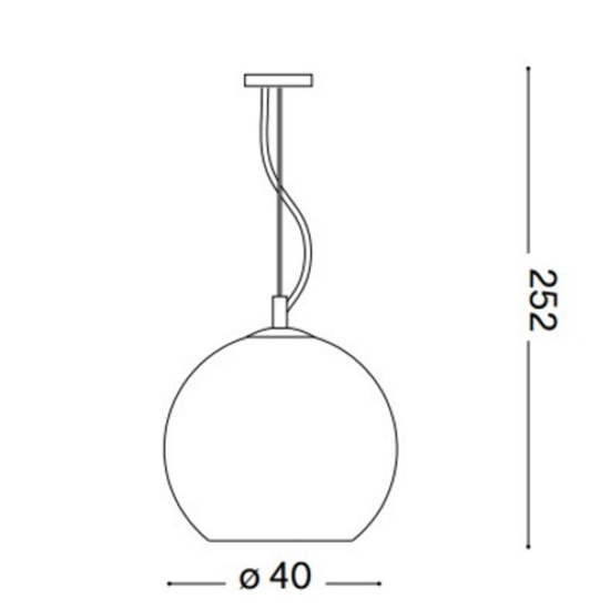 Nemo sp1 d40 ideal lux lampadario sfera in vetro trasparente