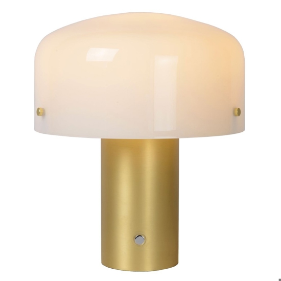 Lampada da tavolo design moderna oro vetro bianco touch dimmer