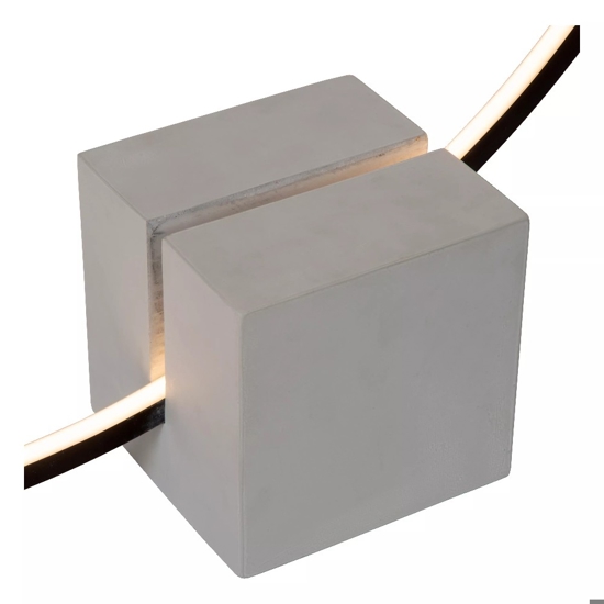 Lampada da terra cerchio nero led base di cemento design moderna