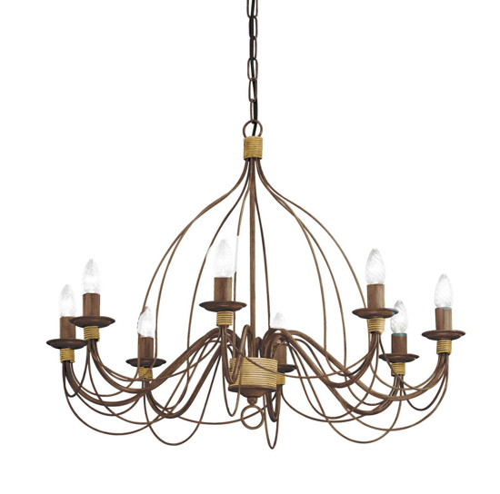 Corte sp8 ideal lux lampadario di ferro battuto ruggine