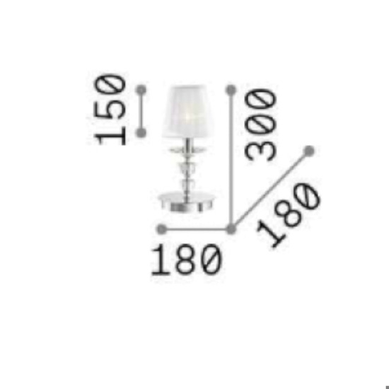 Pegaso tl1 small lampada da comodino a camera da letto cromo