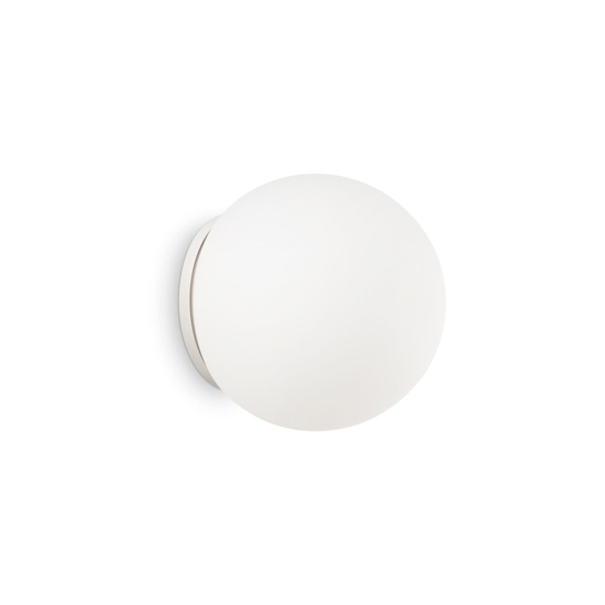 Ideal lux mapa ap1 d15 applique da parete vetro sfera bianca