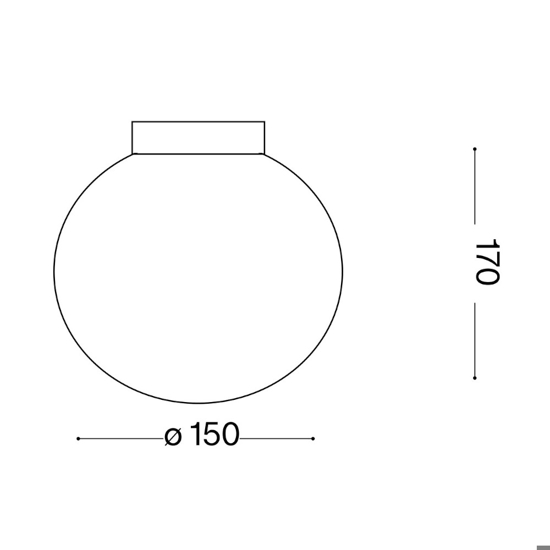 Ideal lux mapa ap1 d15 applique da parete vetro sfera bianca