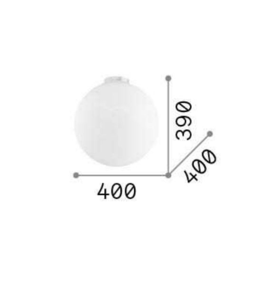 Mapa pl1 d40 ideal lux plafoniera per camera da letto sfera 40cm vetro bianco