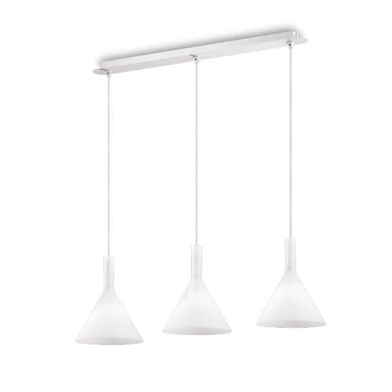 Cocktail sp3 ideal lux lampadario cucina tre luci vetri bianchi