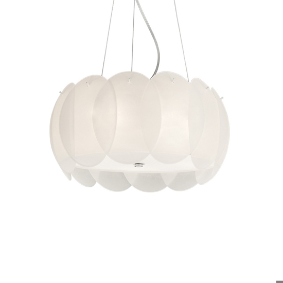 Ovalino sp5 lampadario di vetro satinato ideal lux