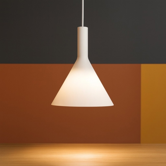 Cocktail sp1 small ideal lux lampada a sospensione per isola vetro bianco forma cono