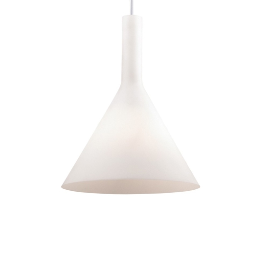 Cocktail sp1 small ideal lux lampada a sospensione per isola vetro bianco forma cono