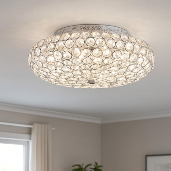 King pl5 ideal lux plafoniera per camera da letto cromo cristallo