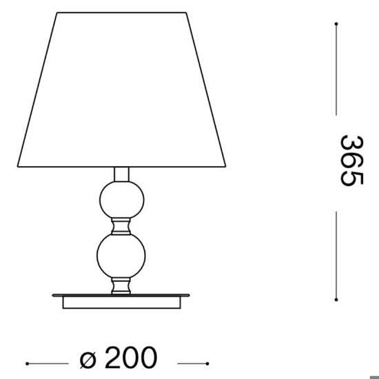 Ideal lux queen tl1 small abat-jour da comodino di cristallo classica